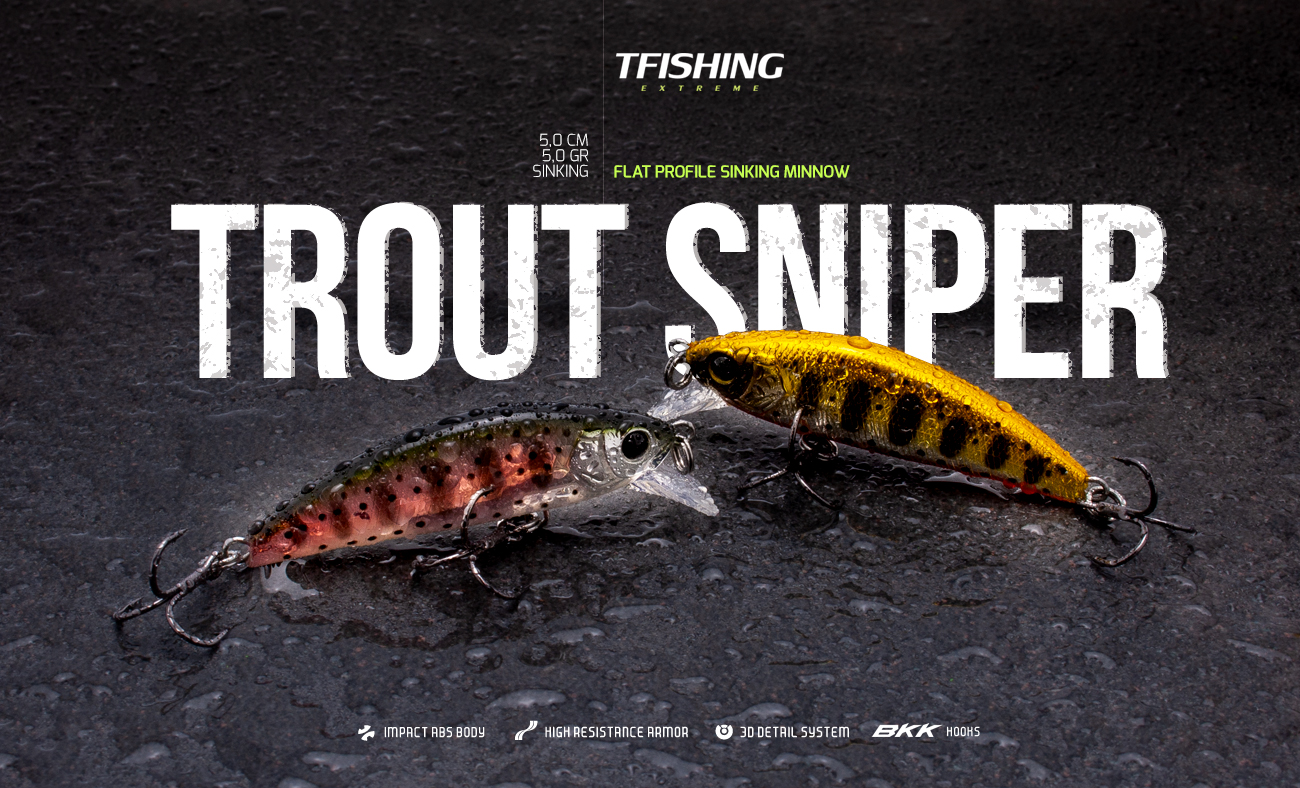 T-Fishing Extreme Lutac Trout Sniper flat profile sinking minnow